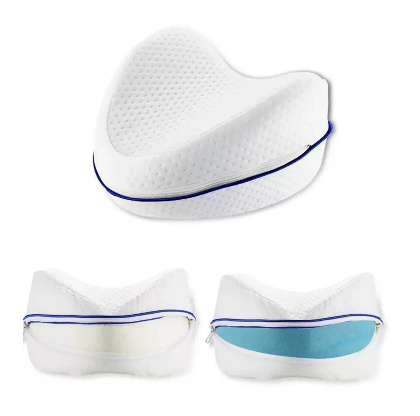 Ergonomisk benstödskudde i minnesskum med avtagbart överdrag.