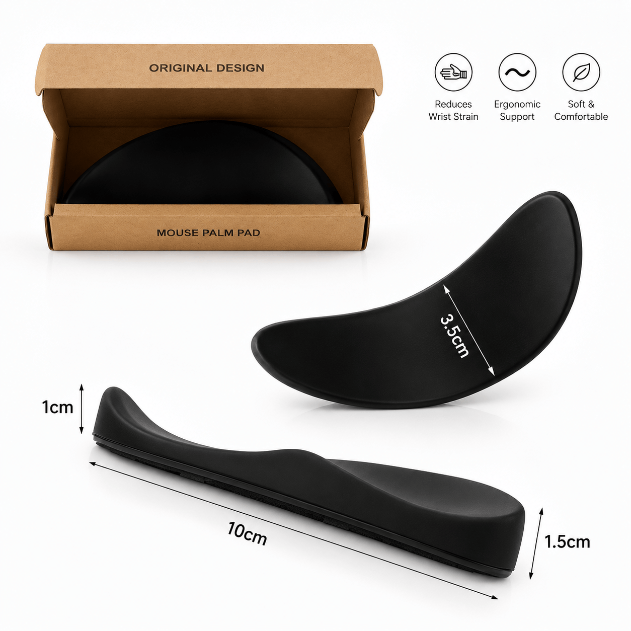 Produktens ergonomiska utformning och mått illustrerade