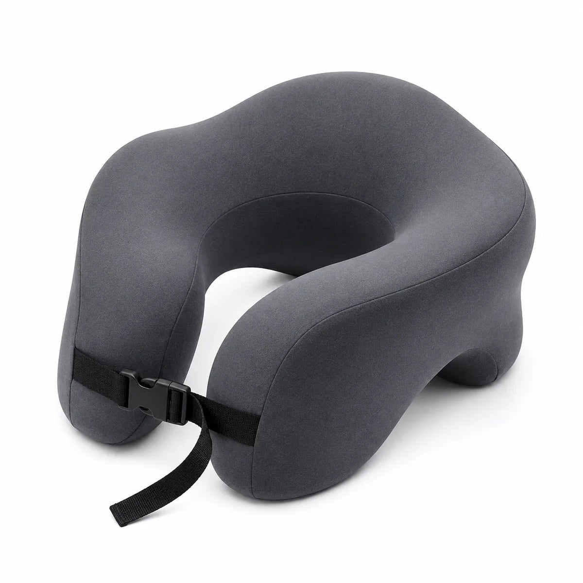 Resekudde med huvudstöd i ergonomisk design som ger stabilt stöd för nacke och huvud under resor.