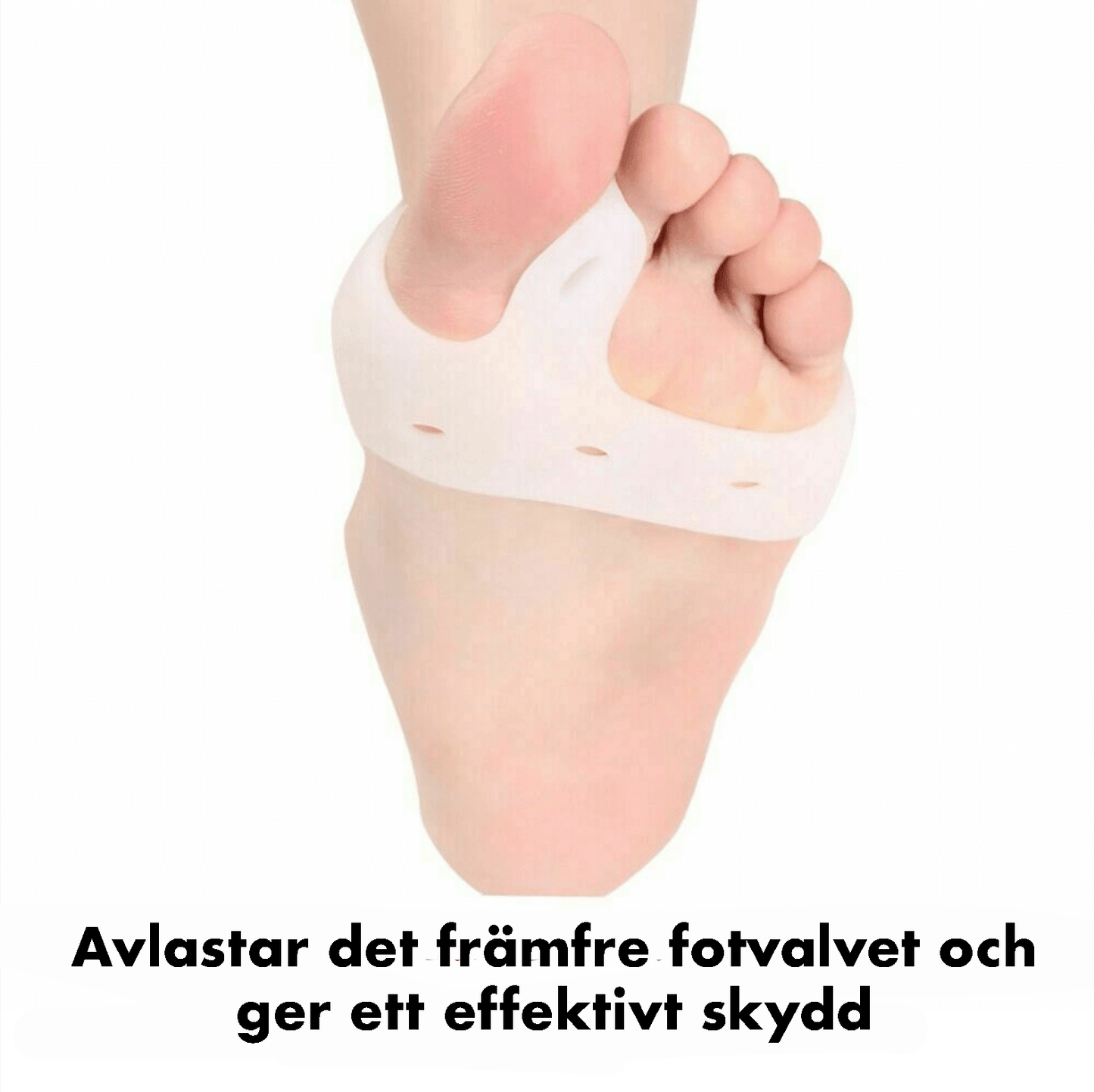 Närbild på mjukt skydd för stortåled i silikonmaterial