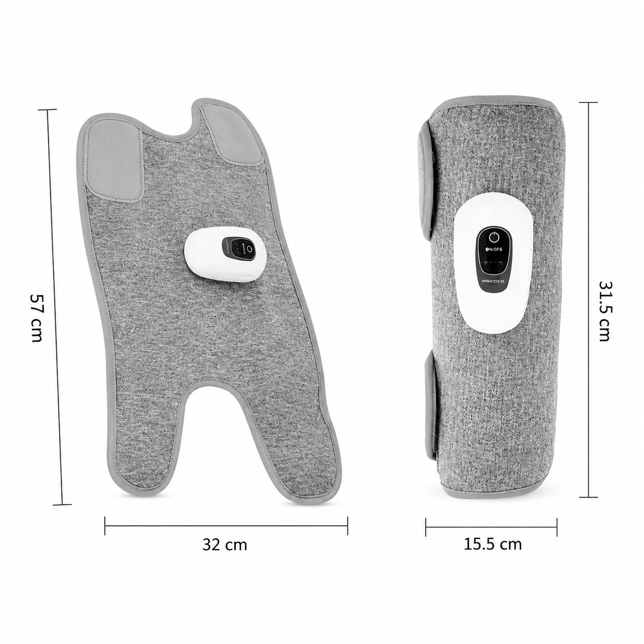 Vadmassage med kompressionsteknik i utfällt och hoprullat format med produktmått 57 × 32 cm.