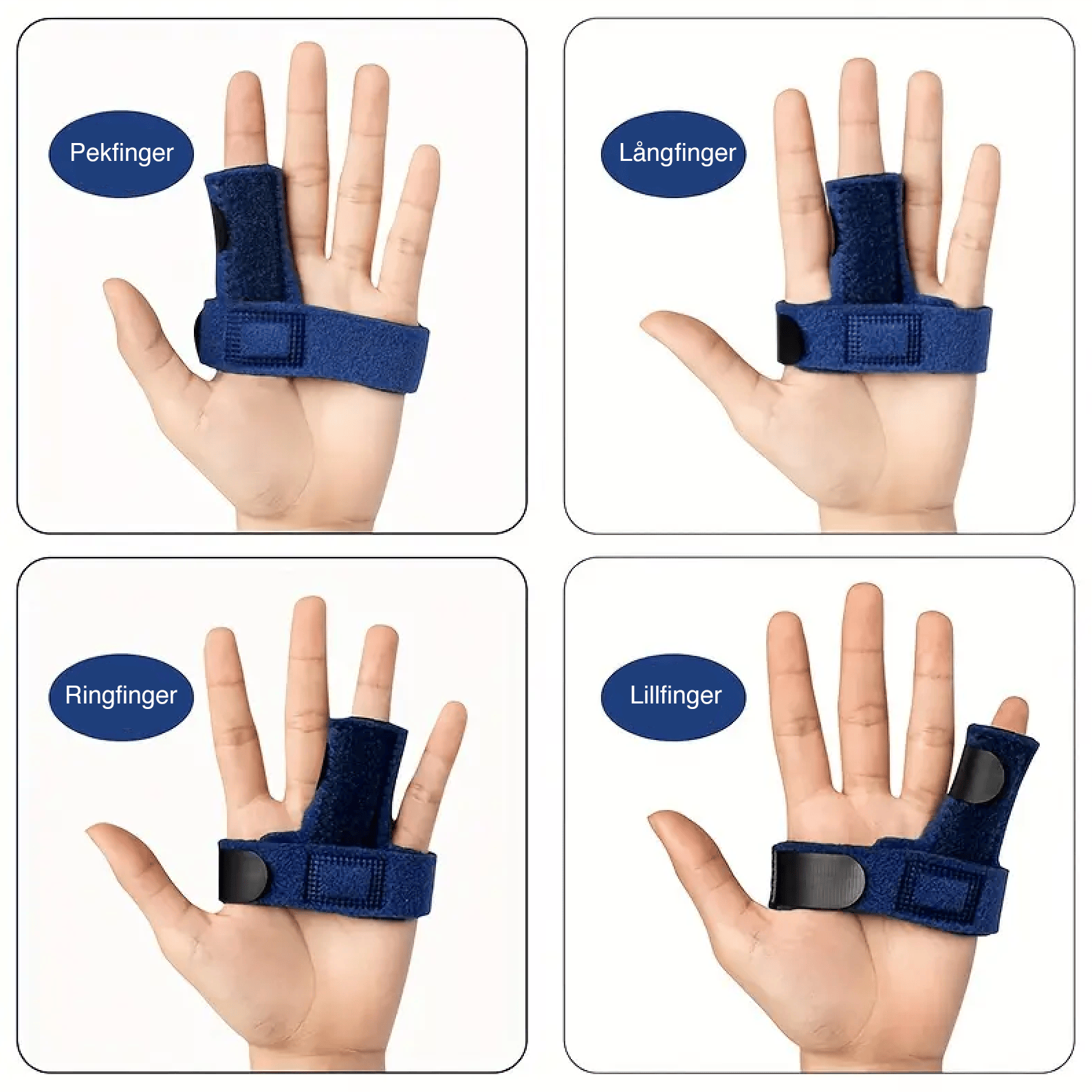 Justerbar fingerskena med aluminiumstöd
