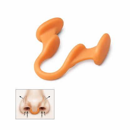 Orange silikonklämma för näsan som hjälper till att minska snarkning och förbättra luftflödet.
