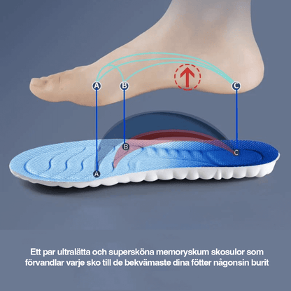 Skoinlägg placerade i sko för daglig användning