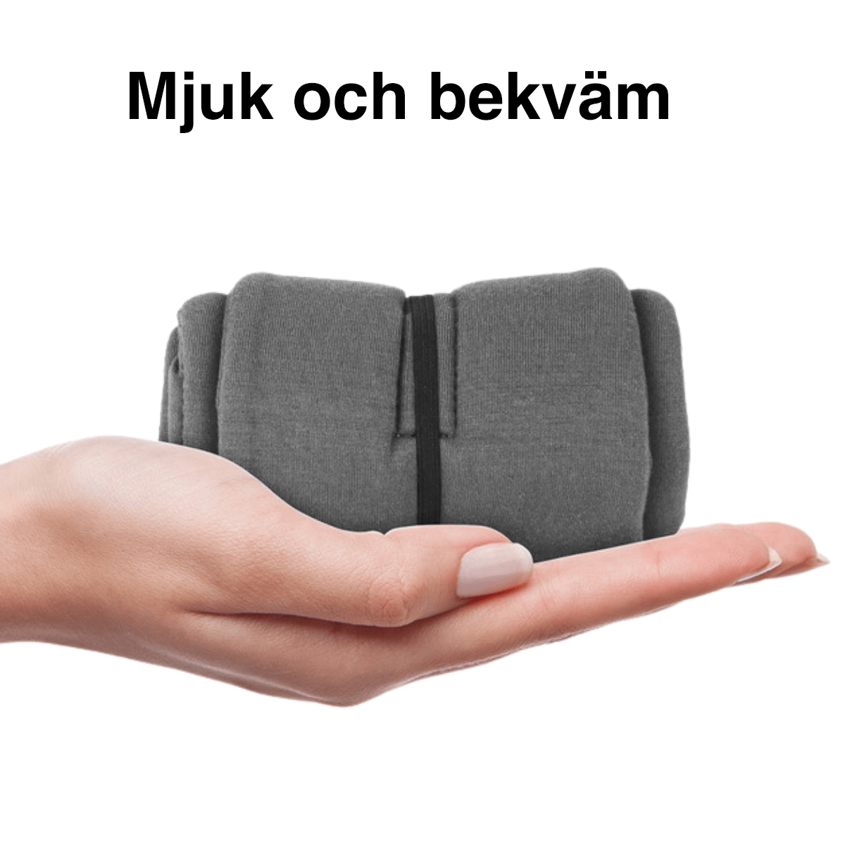 Närbild på sovmaskens mjuka och andningsbara bomullsmaterial
