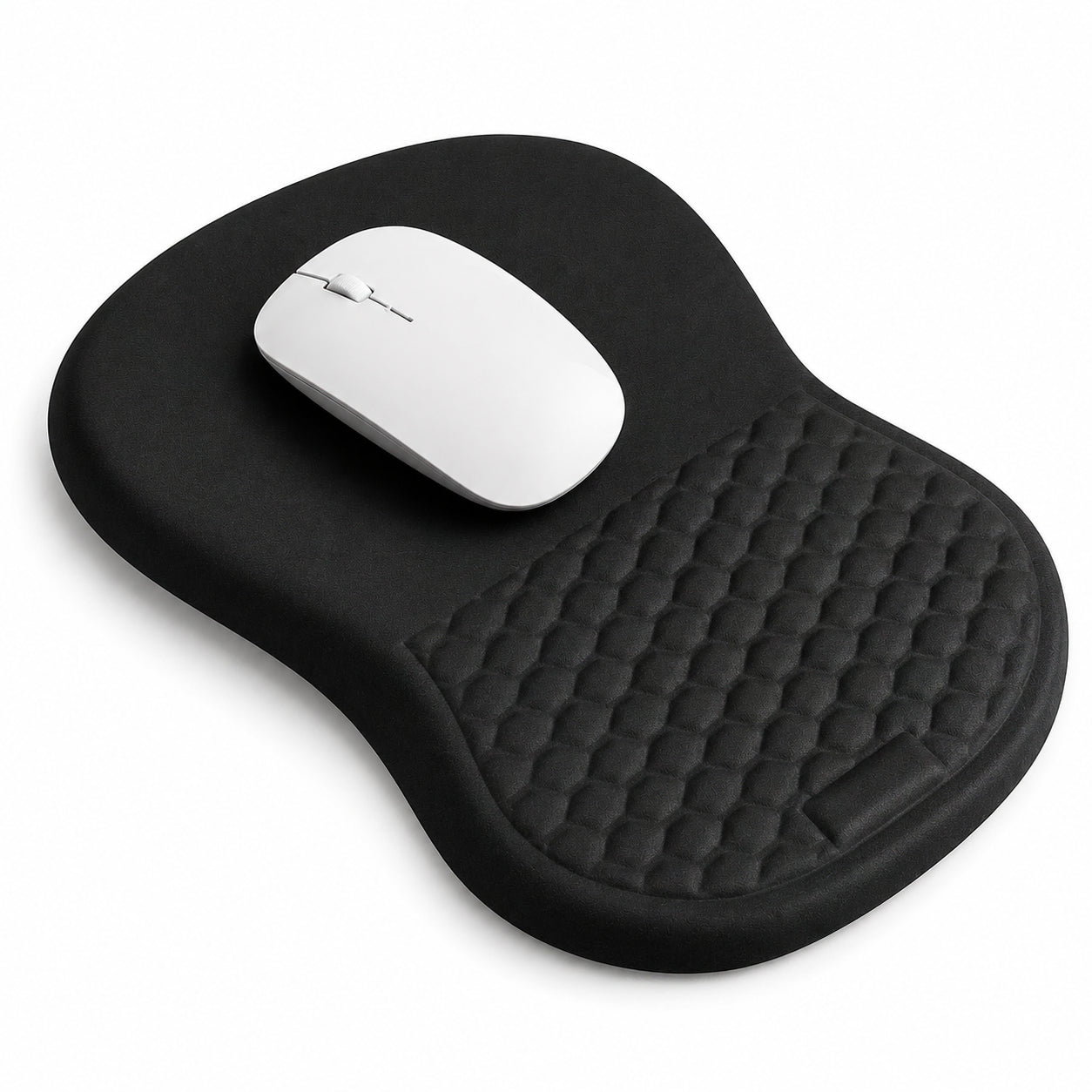 Ergonomisk musmatta med handledsstöd och trådlös datormus