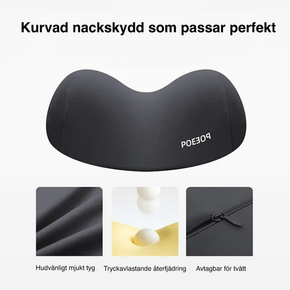 Kurvad nackkudde som följer nackens naturliga form
