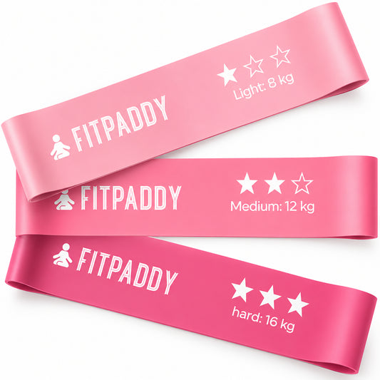 Fitpaddy Elastiska Motståndsband 3-pack – Pink Edition