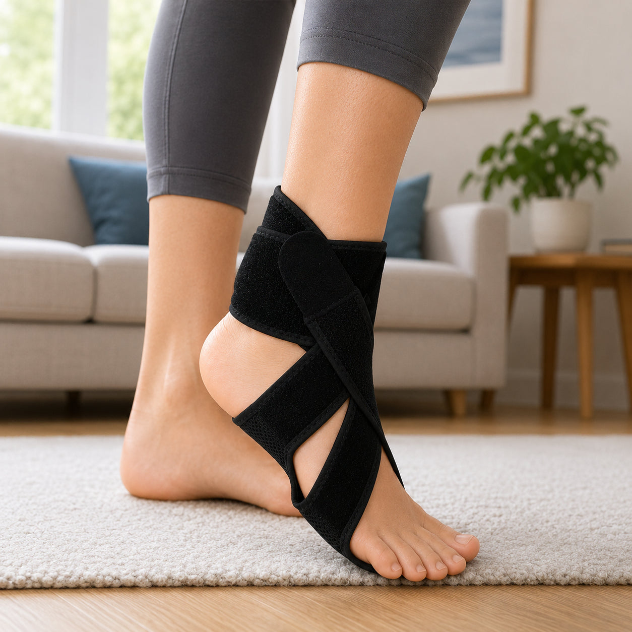 Fotledsstöd med riktat stöd för hälsenan som stabiliserar fotleden och avlastar hälsenan vid gång och rehabilitering.
