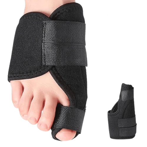Hallux valgus nattstöd som bärs på foten under vila