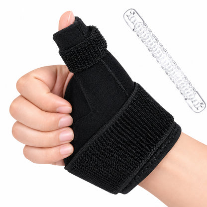 Handleds- och tumstöd med stabiliserande skena för extra stöd, kompression och avlastning vid tum- och handledsbesvär.