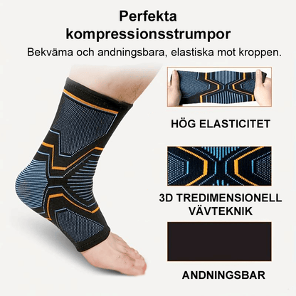 Kompressionsstrumpa med riktad kompression för smärtlindring vid fasciit