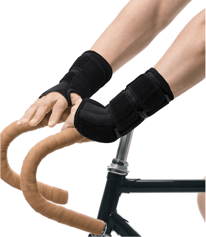 Handledsbandage som stabiliserar handleder vid cykling och belastning