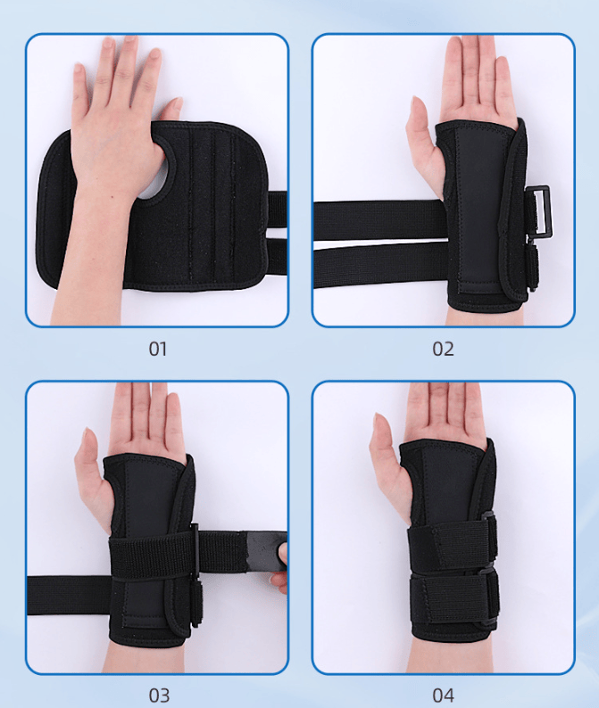 Handledsbandage som täcker handled och nedre delen av handen