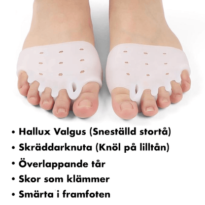 Tåseparerare som håller alla tår isär