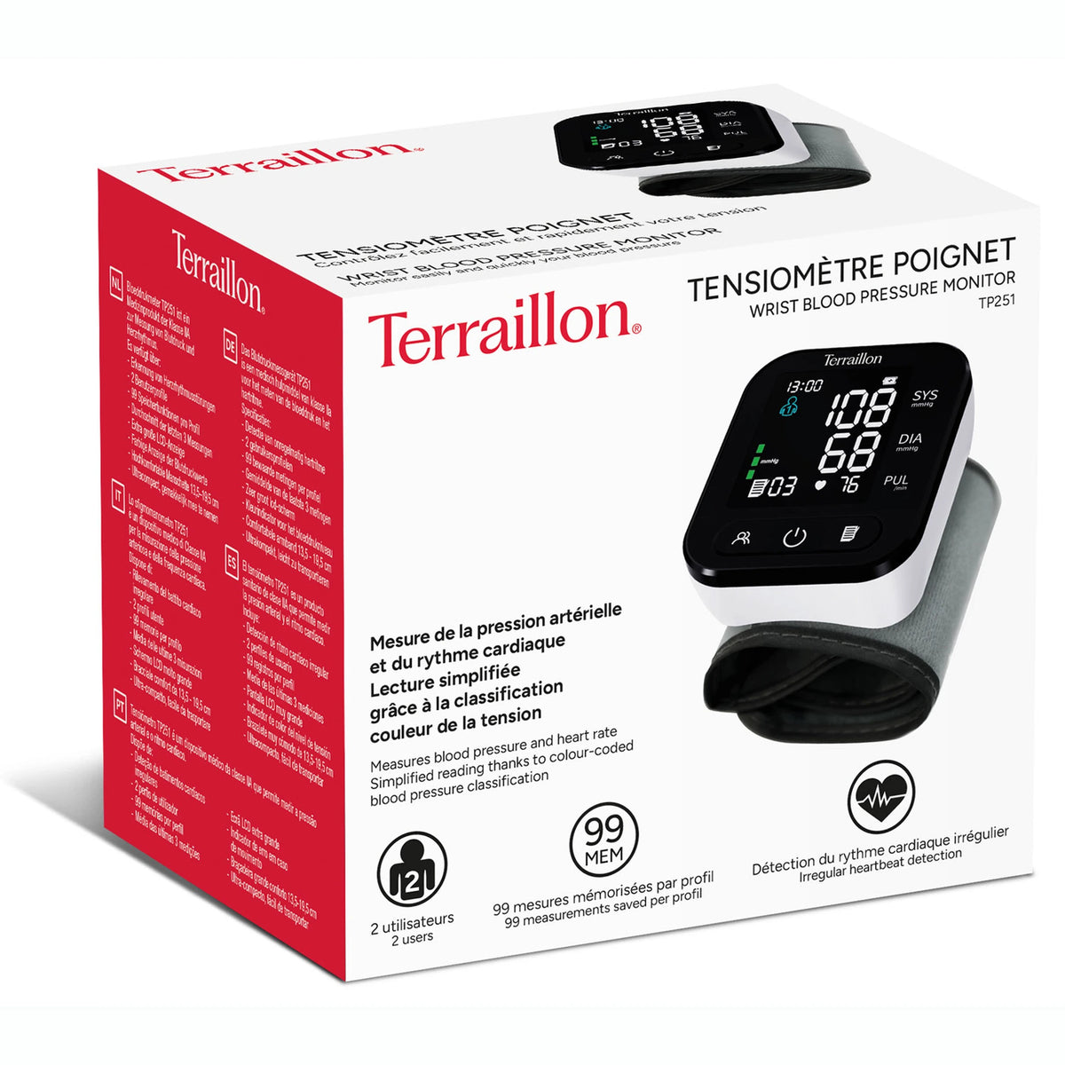 Förpackning Terraillon TP251 blodtrycksmätare för handled